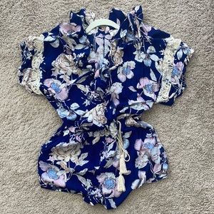 Floral boho romper
